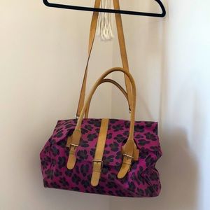 Genuine leopard pink leather bag